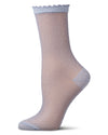 Women's Shimmer Sheer Lurex-Blend Fashion Crew Sock
