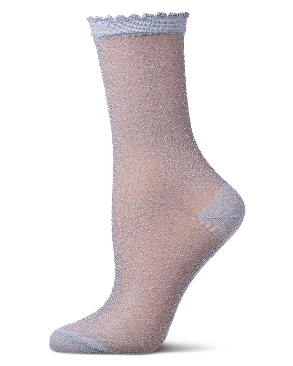 Women's Shimmer Sheer Lurex-Blend Fashion Crew Sock