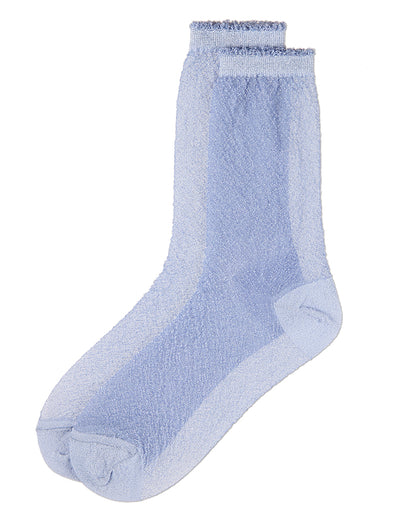 Women's Shimmer Sheer Lurex-Blend Fashion Crew Sock