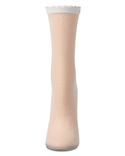 Women's Shimmer Sheer Lurex-Blend Fashion Crew Sock