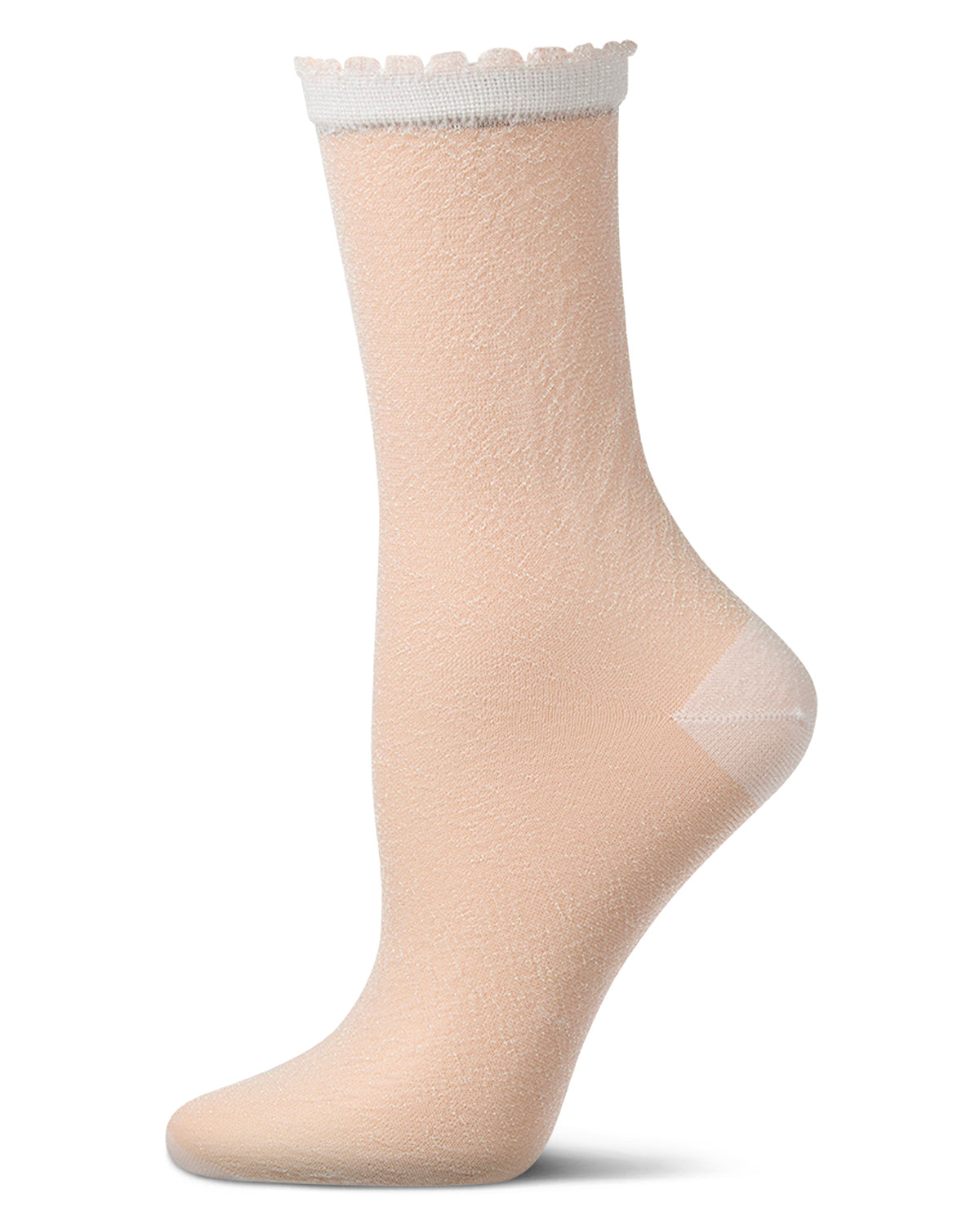 Women's Shimmer Sheer Lurex-Blend Fashion Crew Sock