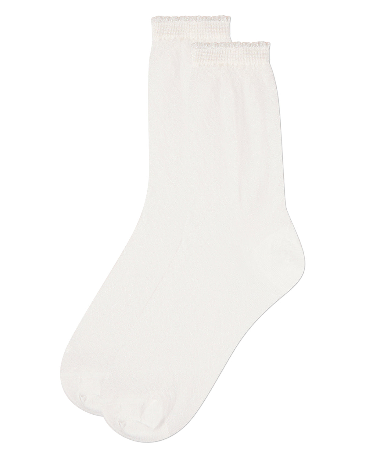 Women's Shimmer Sheer Lurex-Blend Fashion Crew Sock