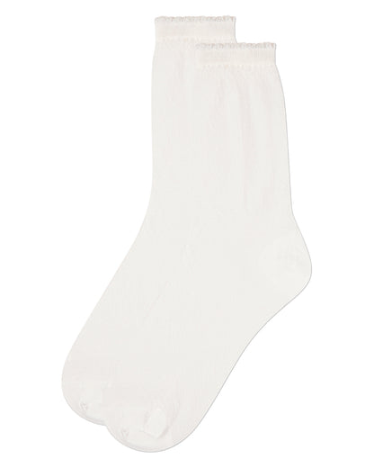 Women's Shimmer Sheer Lurex-Blend Fashion Crew Sock