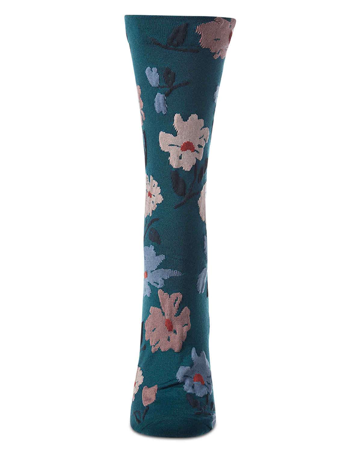 Women's Puckered-Cuff Floral-Print Cotton-Rich Crew Sock