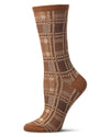 Women's Preppy Plaid Cotton-Rich Crew Sock