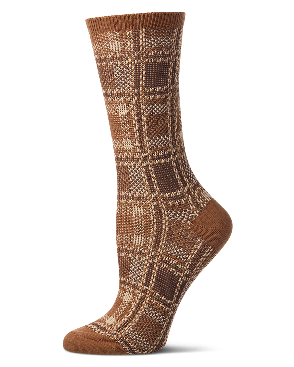 Women's Preppy Plaid Cotton-Rich Crew Sock