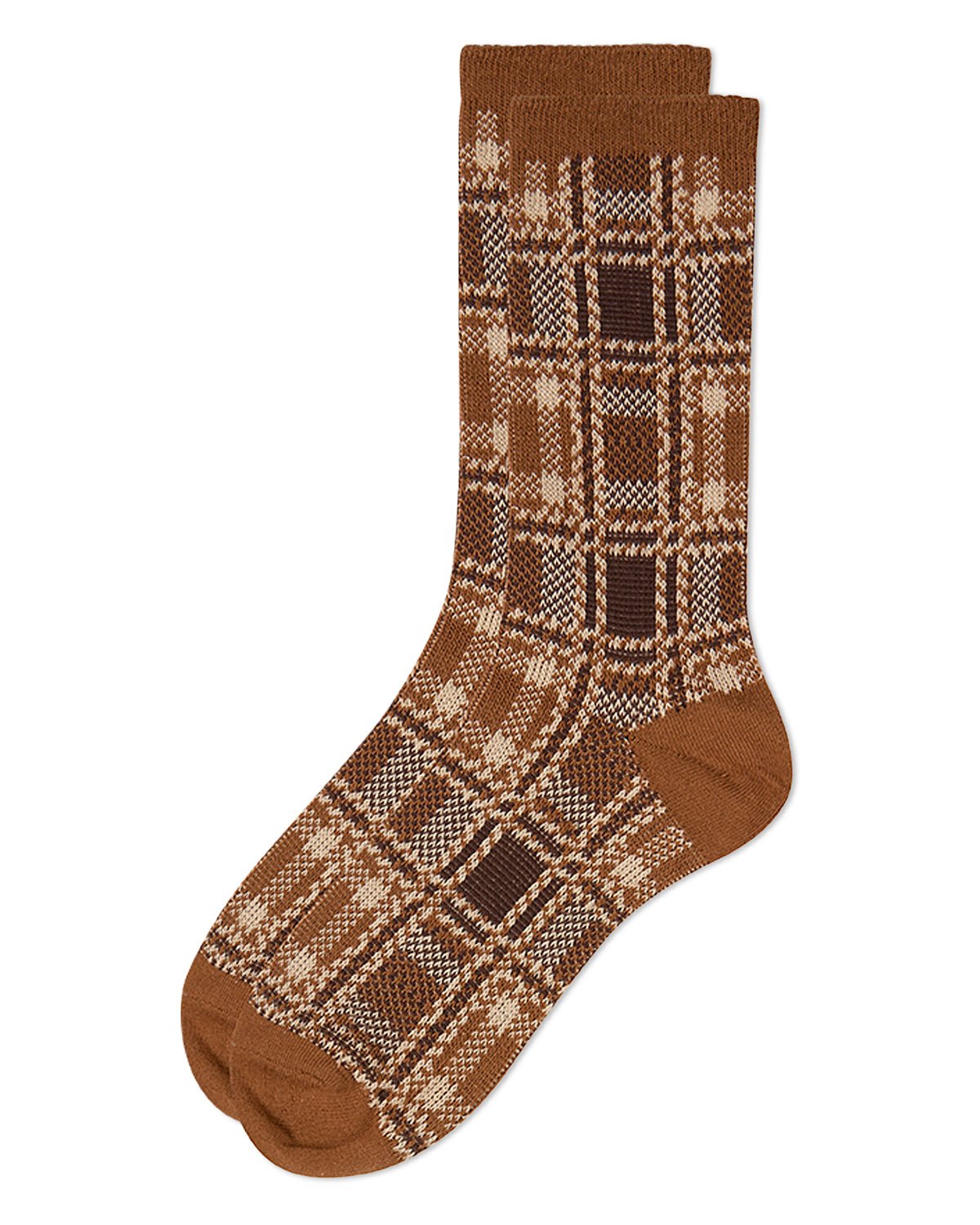 Women's Preppy Plaid Cotton-Rich Crew Sock
