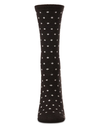 Women's Mini Dot Cashmere Crew Socks : Color: Black