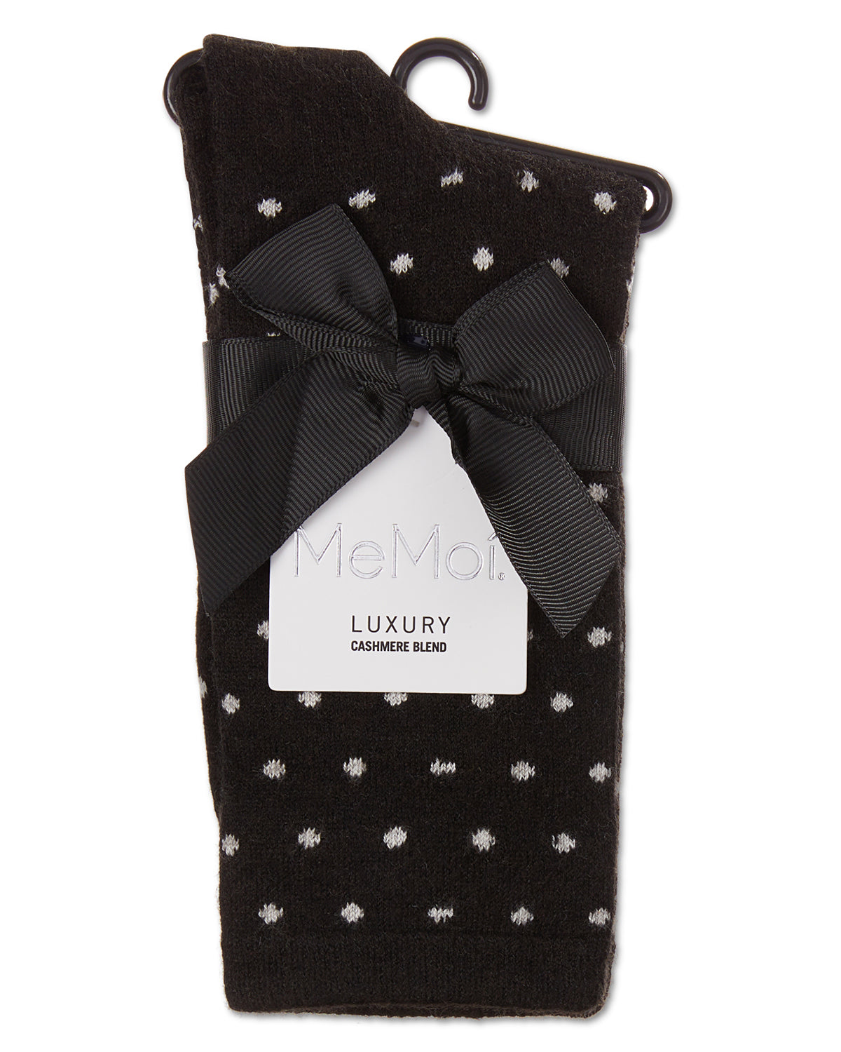 Women's Mini Dot Cashmere Crew Socks : Color: Black