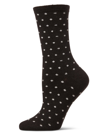 Women's Mini Dot Cashmere Crew Socks : Color: Black
