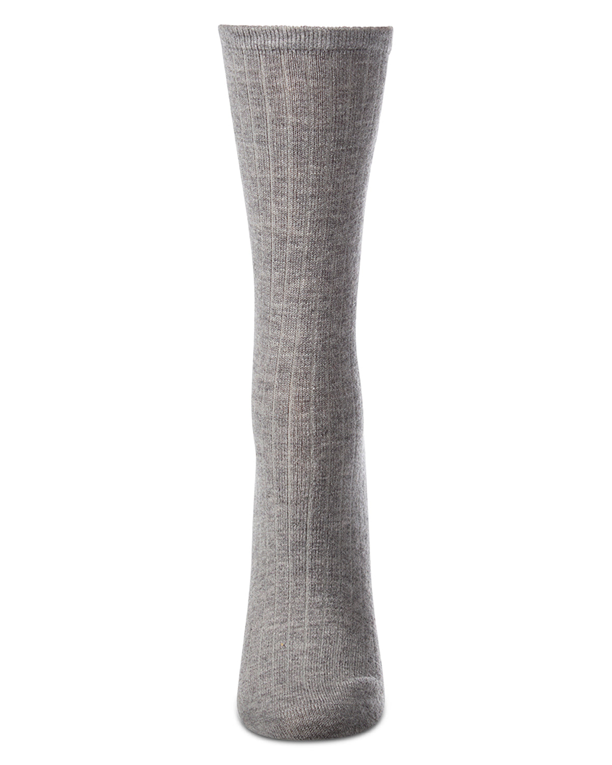 Women's Soft Solid Luxe Ribbed Cashmere Blend Crew Socks