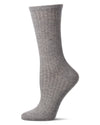 Women's Soft Solid Luxe Ribbed Cashmere Blend Crew Socks