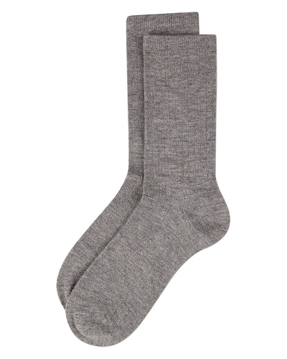 Women's Soft Solid Luxe Ribbed Cashmere Blend Crew Socks