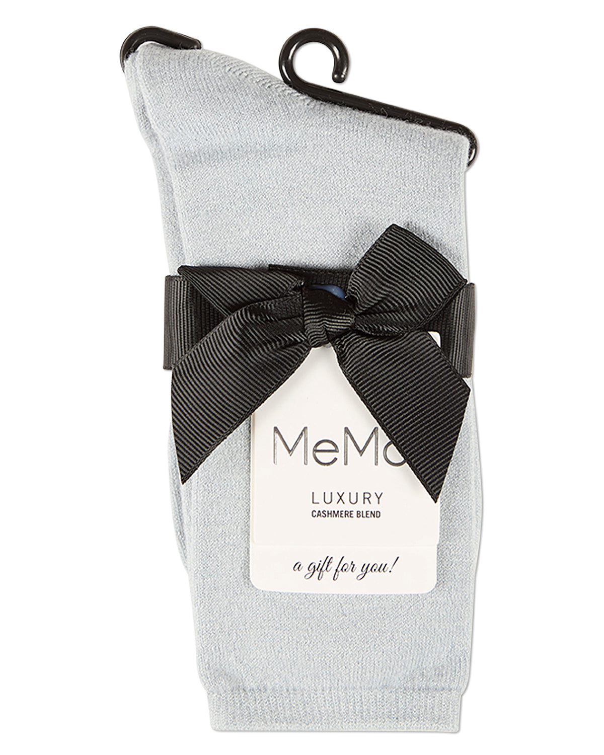 Women's Solid Soft Flat Knit Cashmere Blend Crew Sock
