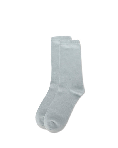Women's Solid Soft Flat Knit Cashmere Blend Crew Sock