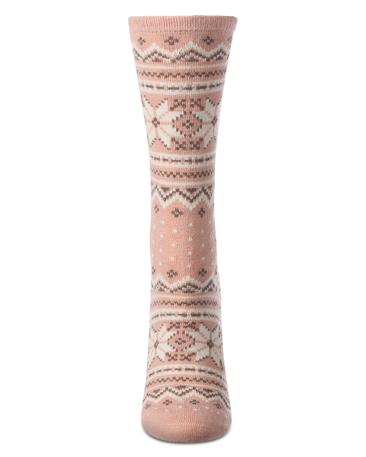 Women's Soft Fair Isle Cashmere Blend Crew Socks