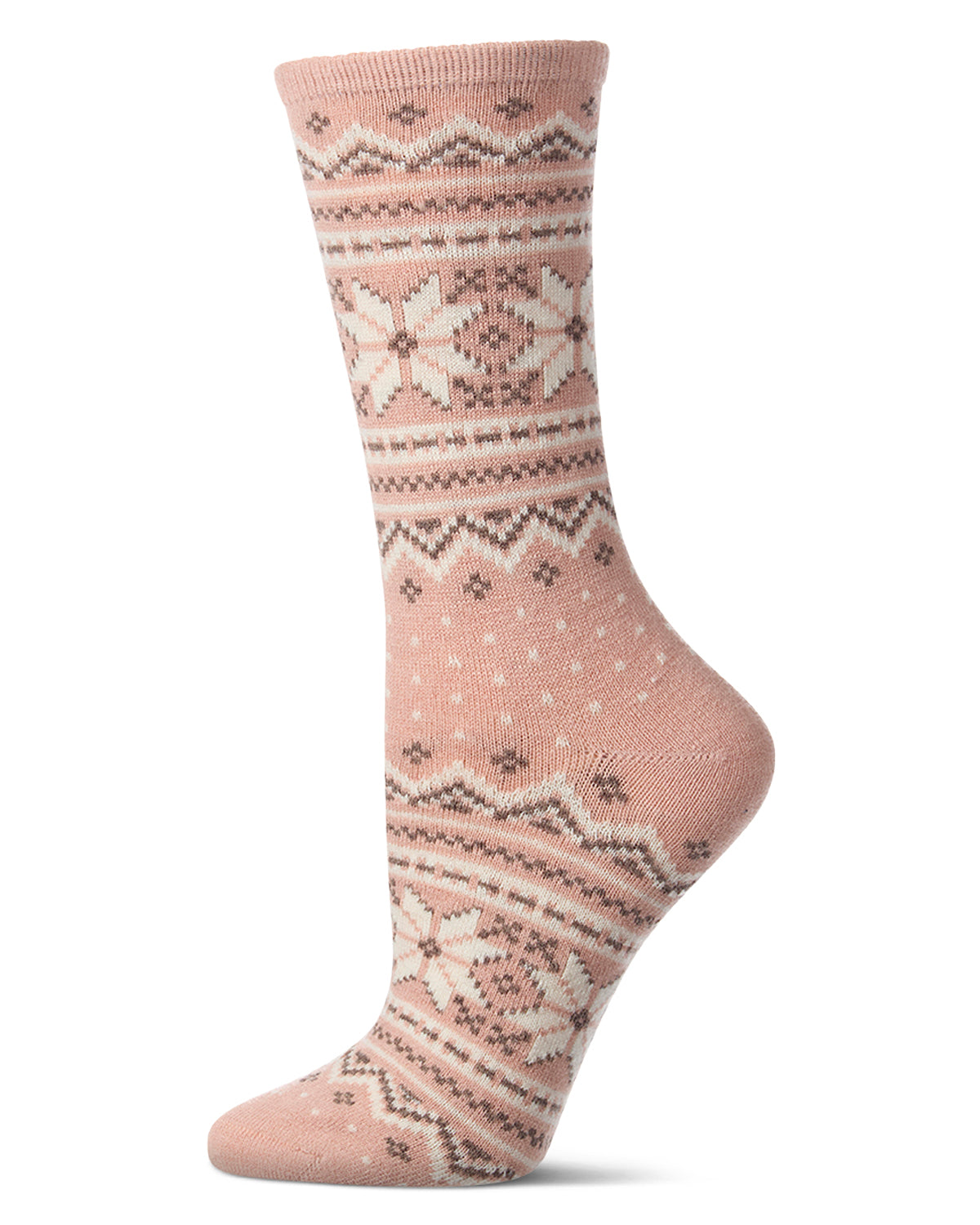 Women's Soft Fair Isle Cashmere Blend Crew Socks