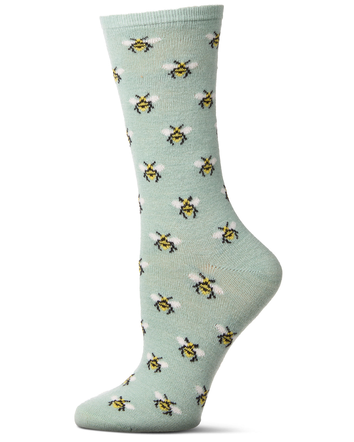 Women's Bee Cashmere Blend Crew Socks : Color: Sage Green