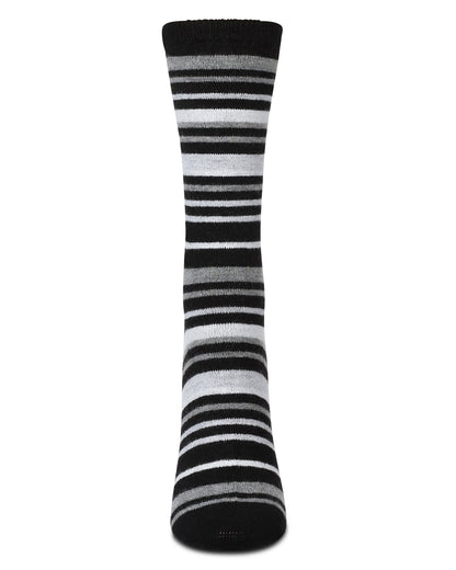 Women's Soft Striped Cashmere Crew Socks