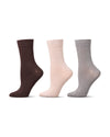 3 Pair Women's Silky-Soft Comfort Cuff Crew Socks : Color: Mushroom Multi