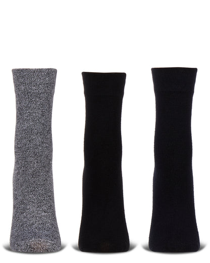 3 Pair Women's Silky-Soft Comfort Cuff Crew Socks : Color: Mushroom Multi
