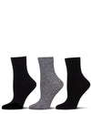 3 Pair Women's Silky-Soft Comfort Cuff Crew Socks : Color: Navy Multi