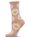 Women's Daisies Cashmere Crew Socks : Color: Blush