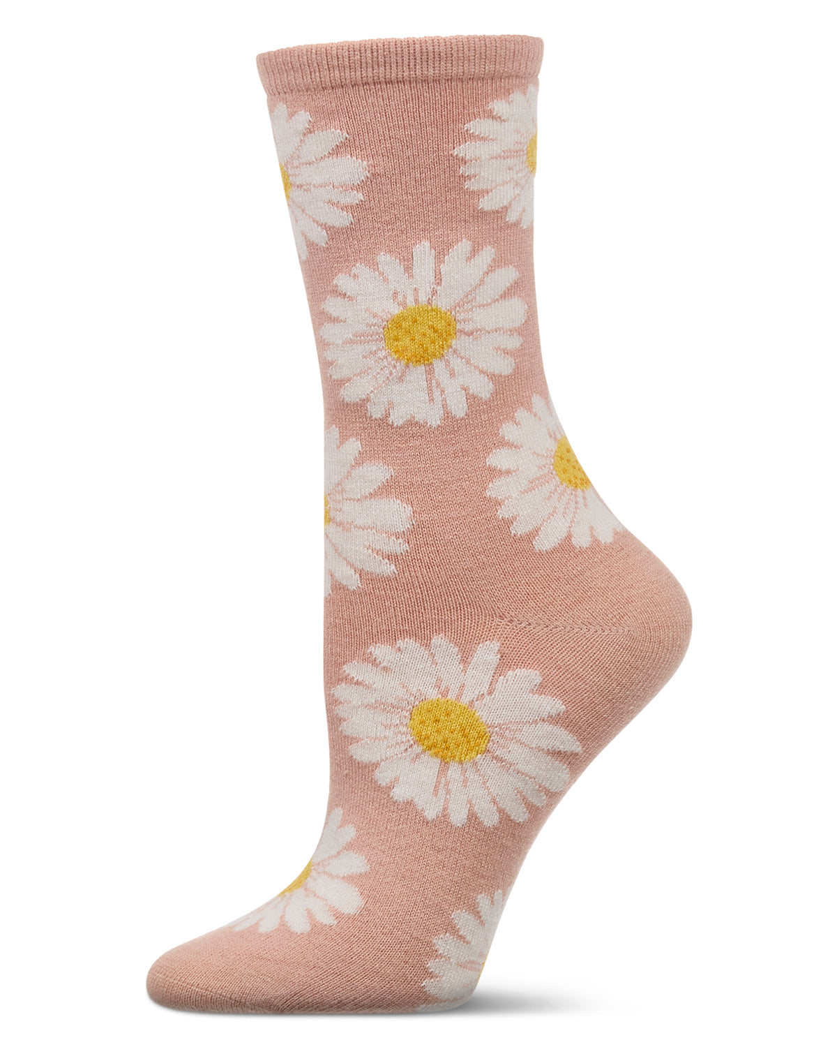 Women's Daisies Cashmere Crew Socks : Color: Blush