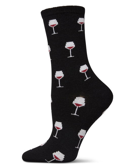Men's Wine Cashmere Crew Socks : Color: Black