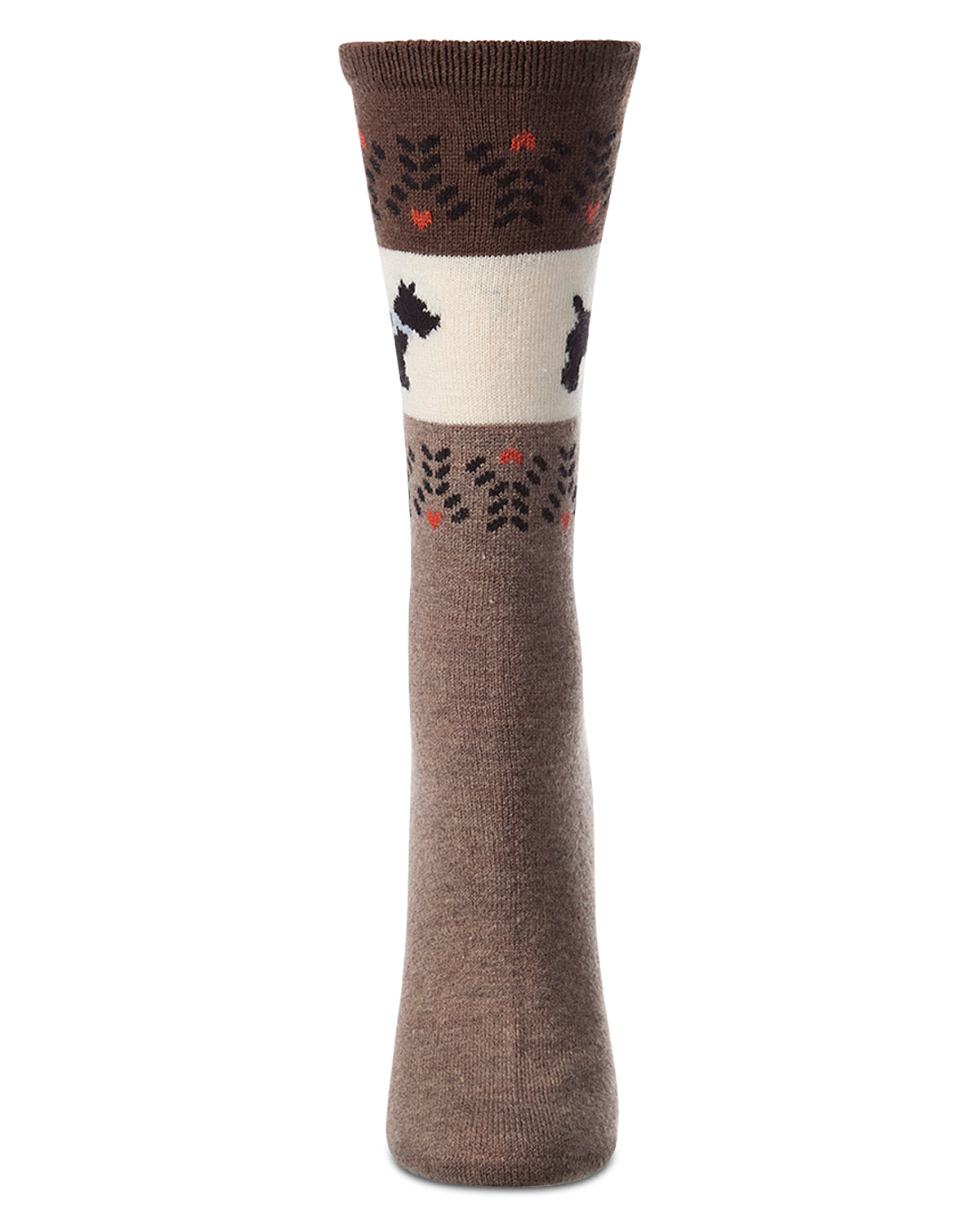 Women's Scottie-Theme Fairisle-Patterned Cashmere-Blend Crew Socks