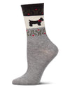 Women's Scottie-Theme Fairisle-Patterned Cashmere-Blend Crew Socks