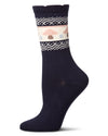 Women's Mushroom-Theme Fairisle Cashmere-Blend Fine-Gauge Crew Sock