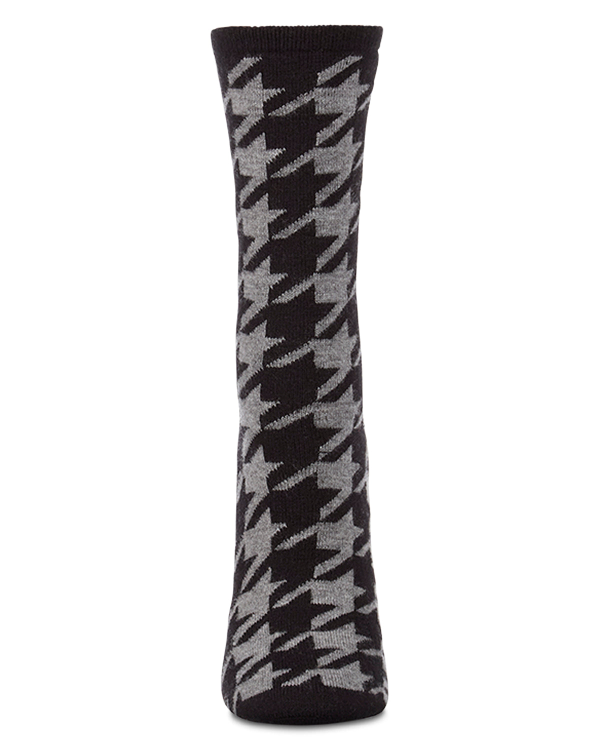 Women's Houndstooth Cashmere-Blend Fine-Gauge Knit Crew Sock