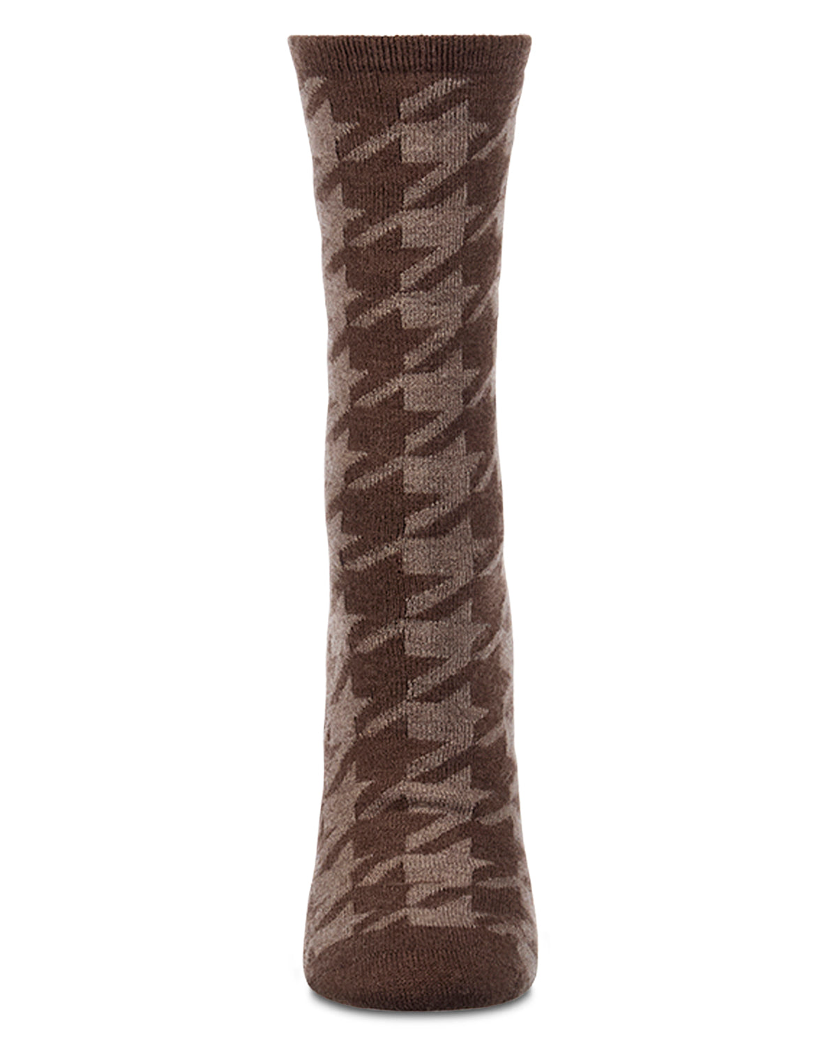 Women's Houndstooth Cashmere-Blend Fine-Gauge Knit Crew Sock