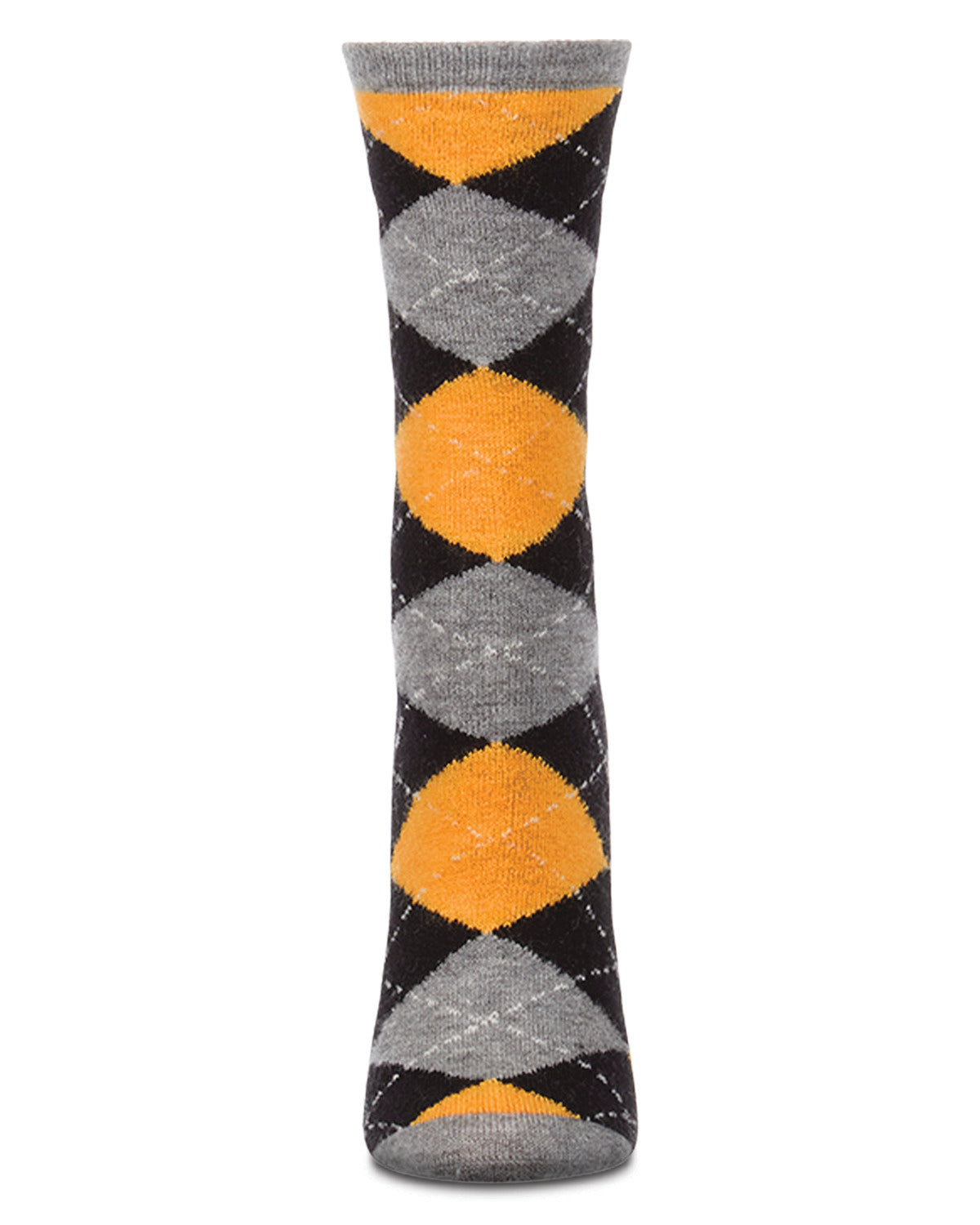 Women's Argyle Cashmere-Blend Fine-Gauge Knit Crew Sock