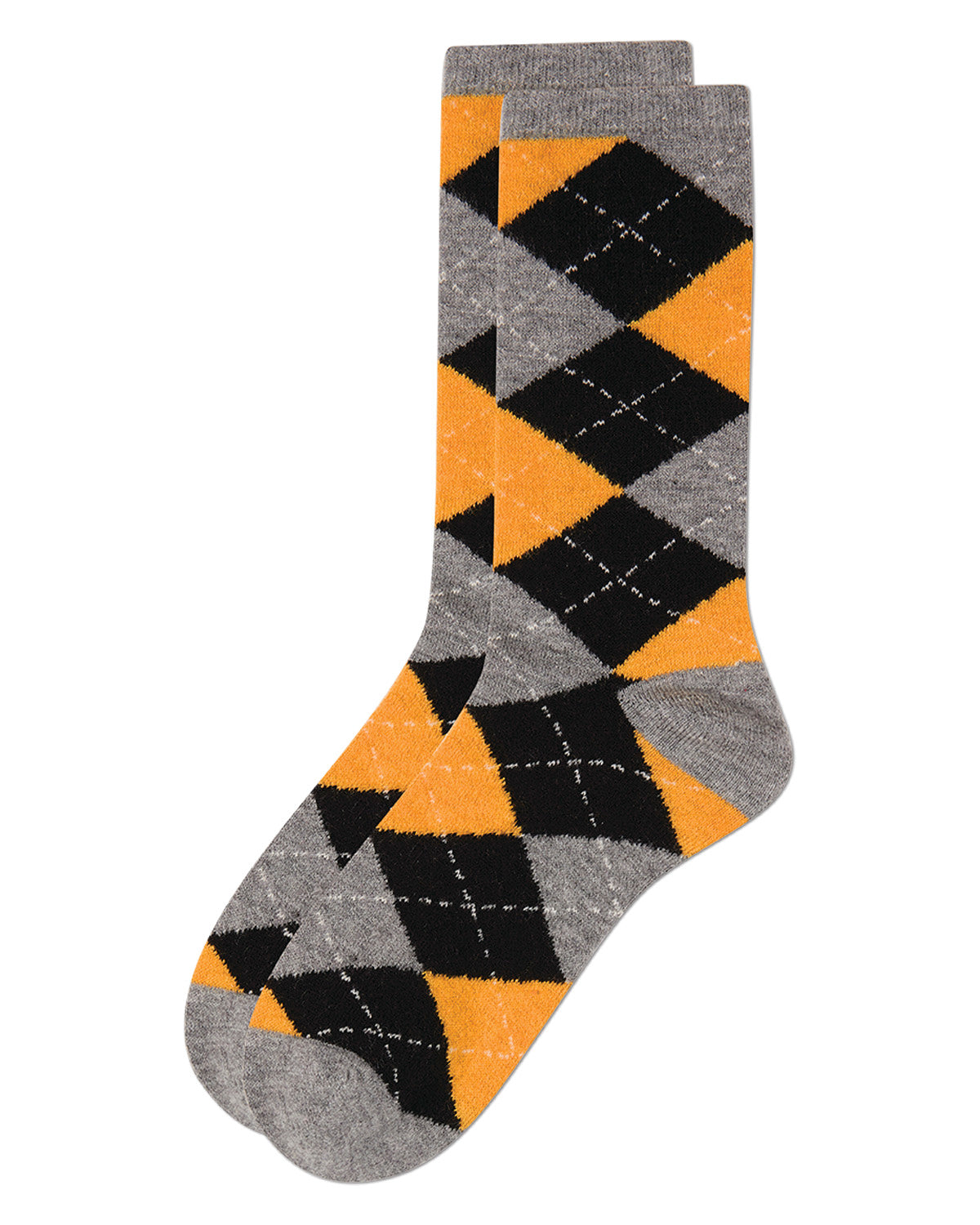 Women's Argyle Cashmere-Blend Fine-Gauge Knit Crew Sock