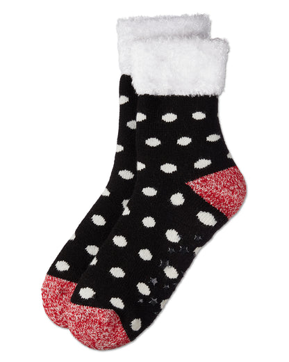 Women's Polka Dot Plush Cabin Sock