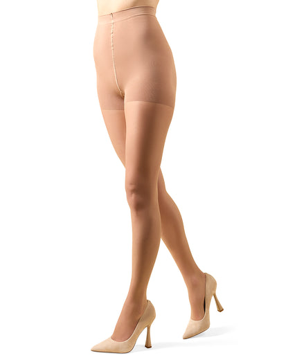 Women's Cotton On Top Crystal Sheer 12 Denier Pantyhose