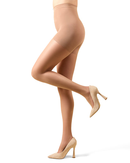 Women's Cotton On Top Crystal Sheer 12 Denier Pantyhose