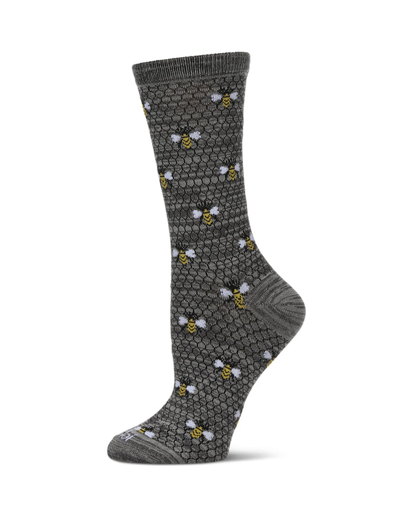 Honey Bee Bamboo Blend Crew Socks