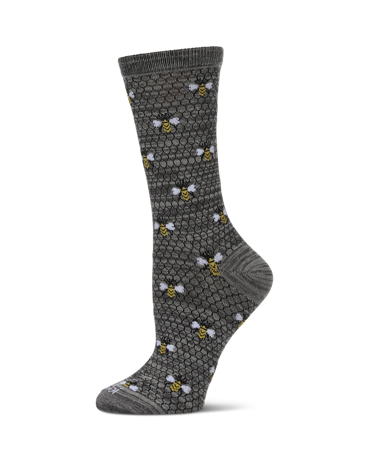 Honey Bee Bamboo Blend Crew Socks : Color: Asphalt