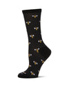 Honey Bee Bamboo Blend Crew Socks : Color: Black