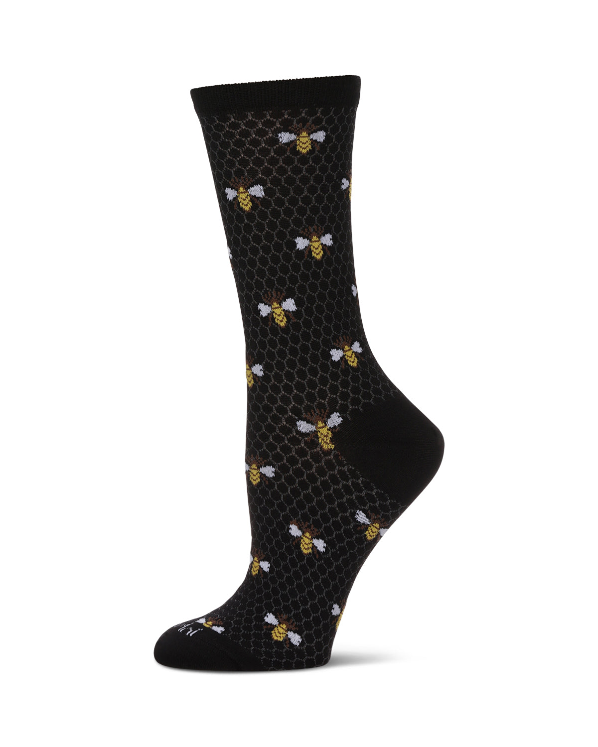 Honey Bee Bamboo Blend Crew Socks : Color: Black
