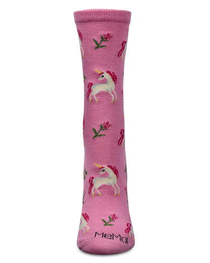 Magical Unicorns Bamboo Blend Crew Socks : Color: Grape Juice