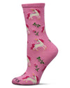 Magical Unicorns Bamboo Blend Crew Socks : Color: Mauve Glow
