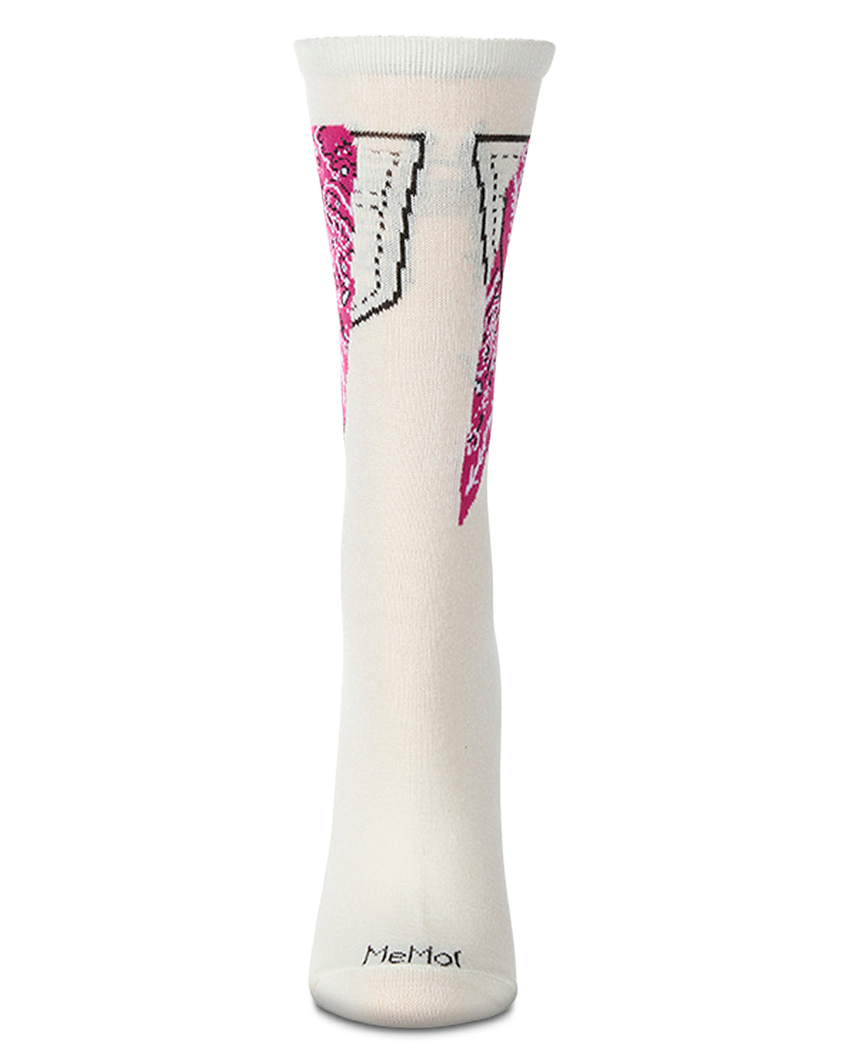 Women's Bandana in Pocket Bamboo Blend Crew Socks : Color: Denim Heather