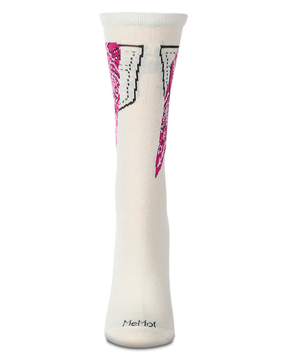 Women's Bandana in Pocket Bamboo Blend Crew Socks : Color: Denim Heather