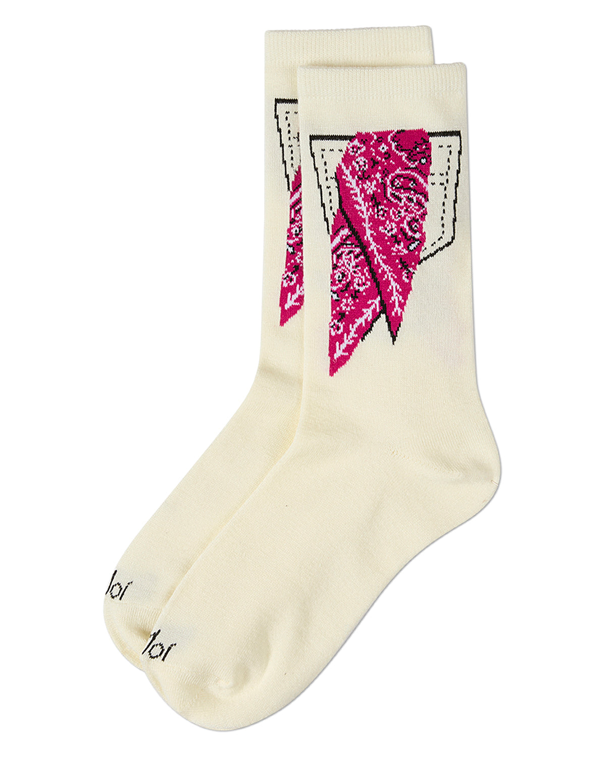 Women's Bandana in Pocket Bamboo Blend Crew Socks : Color: Denim Heather
