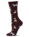 They Call it Pupper Love Bamboo Blend Crew Socks : Color: Burgundy