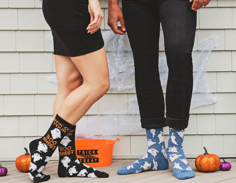 Sick of Your Boo Sheet Ghostly Crew Socks